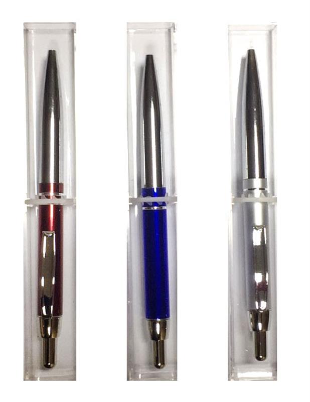 Ручка в пластиковом футляре BAIXIN шариковая (0,5мм) стержень синий автомат корпус в ассортименте