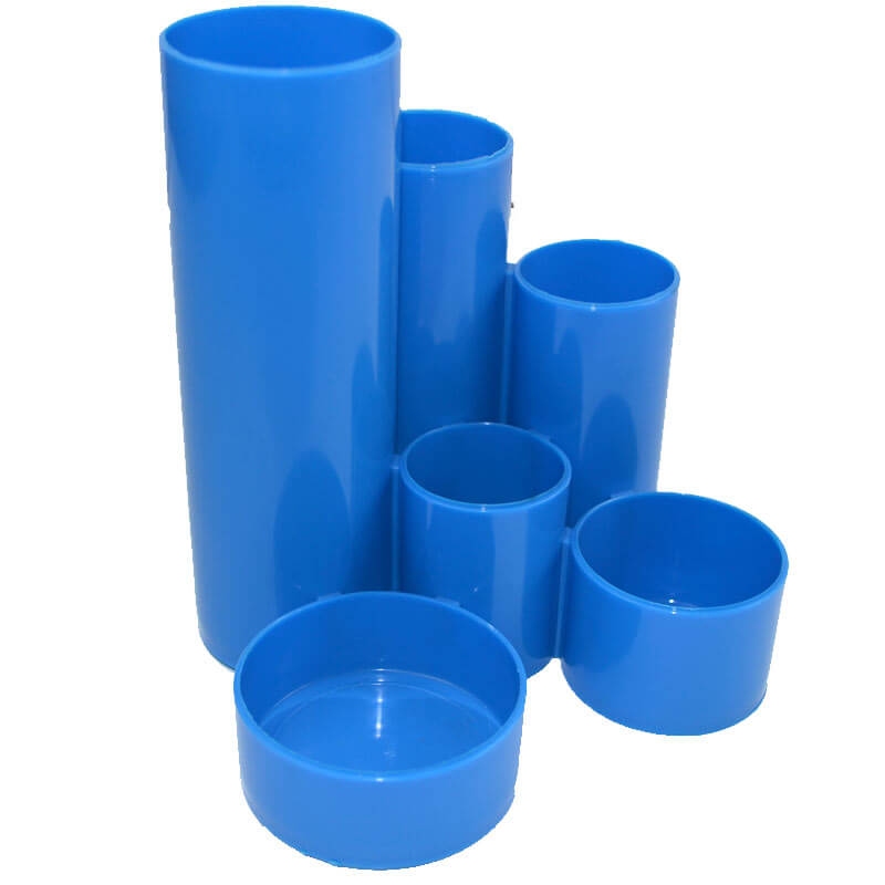 Подставка настольная (ненаполненная) Economix 6 отделений пластик круглая синяя