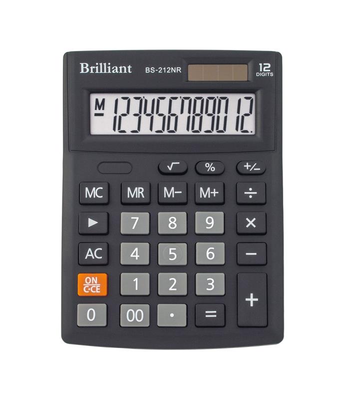Калькулятор настольный Brilliant BS-212NR 12 разрядов 103х137х31 мм черный