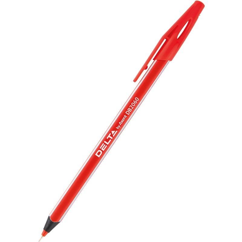 ручка масляная axent delta (0,7мм) стержень красный  