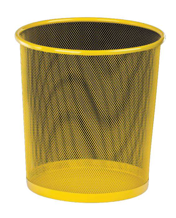 Корзина для мусора Zibi металл круглая 10л желтая сетка