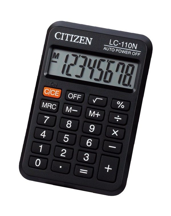 Калькулятор карманный Citizen LC-110 N/R 8 разрядов плоский 87х58х13 черный