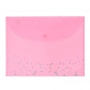 Папка на кнопке А4 непрозрачный пластик YES Levity розовая