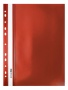 Скоросшиватель с перфорацией А4 Economix пластик прозрачный верх красный