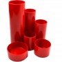 Подставка настольная (ненаполненная) Economix 6 отделений пластик круглая красная