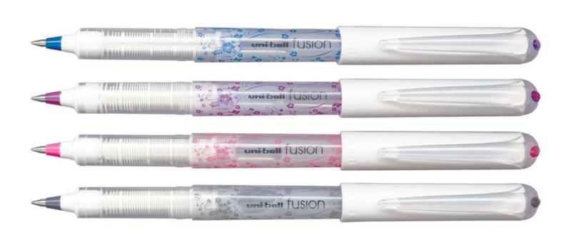 Ручка роллер Uni Fusion (0,6мм) стержень розовый