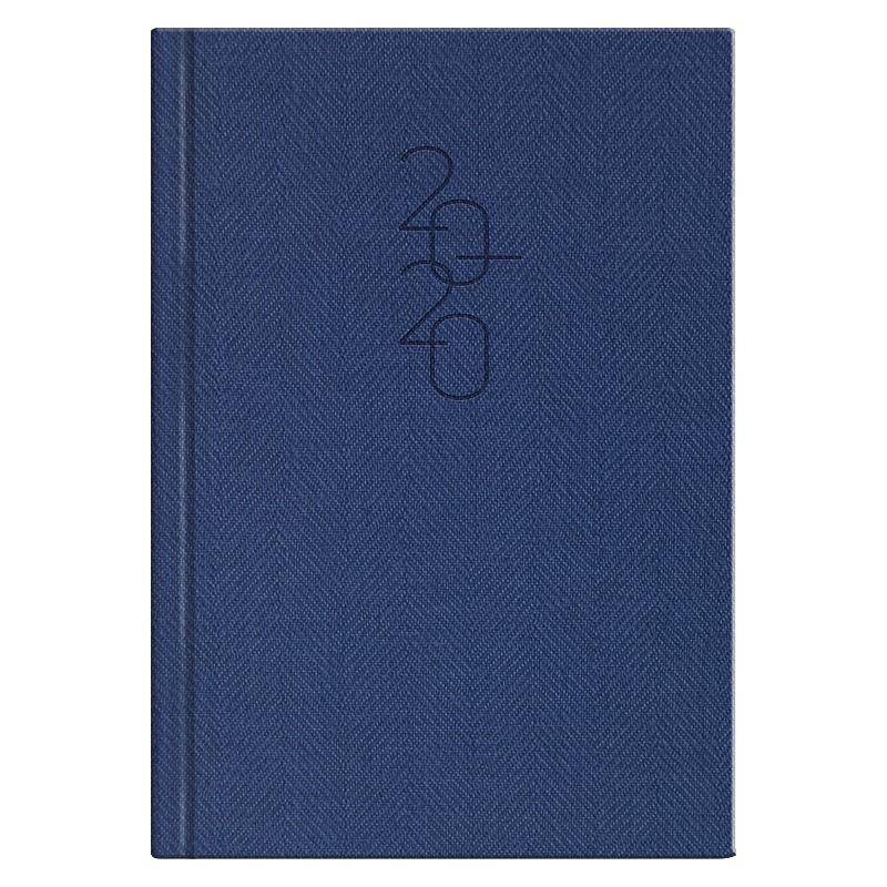 Ежедневник датир. 2020, А5, Brunnen Tweed, син., ткань, 336 л., линия