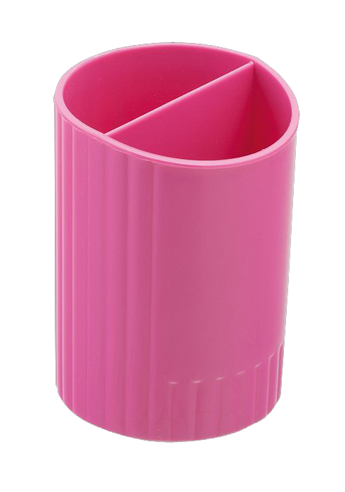 стакан для ручек пластик 2 отделения круглый zibi розовый  