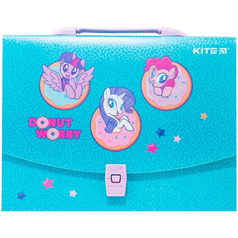 портфель-коробка школьный а4 kite little pony 1 отдел пластик на застежке  