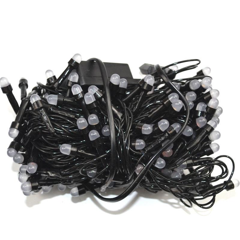 гирлянда электрическая 200 ламп шарики 15м цвет ламп - разноцветная шнур-черный  