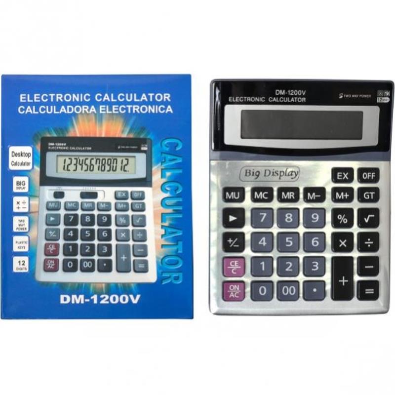 Калькулятор настольный DM1200V 12 разрядов фиксированный угловой 180х145х20мм черный