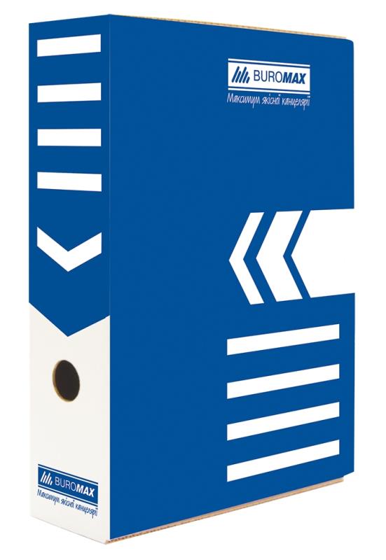 Бокс архивный А4 JOBMAX картон 8см синий