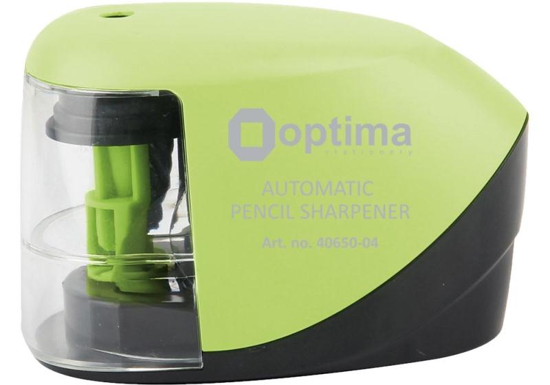 Точилка автоматическая Optima пластик салатовая на батарейках