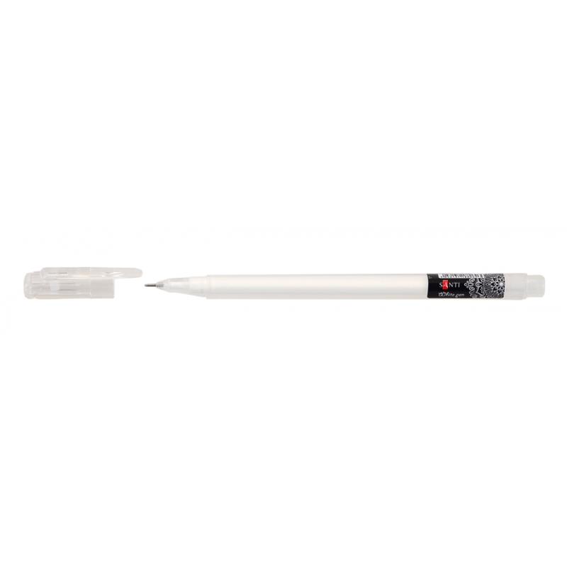 Ручка гелевая Santi (0,6мм) стержень белый