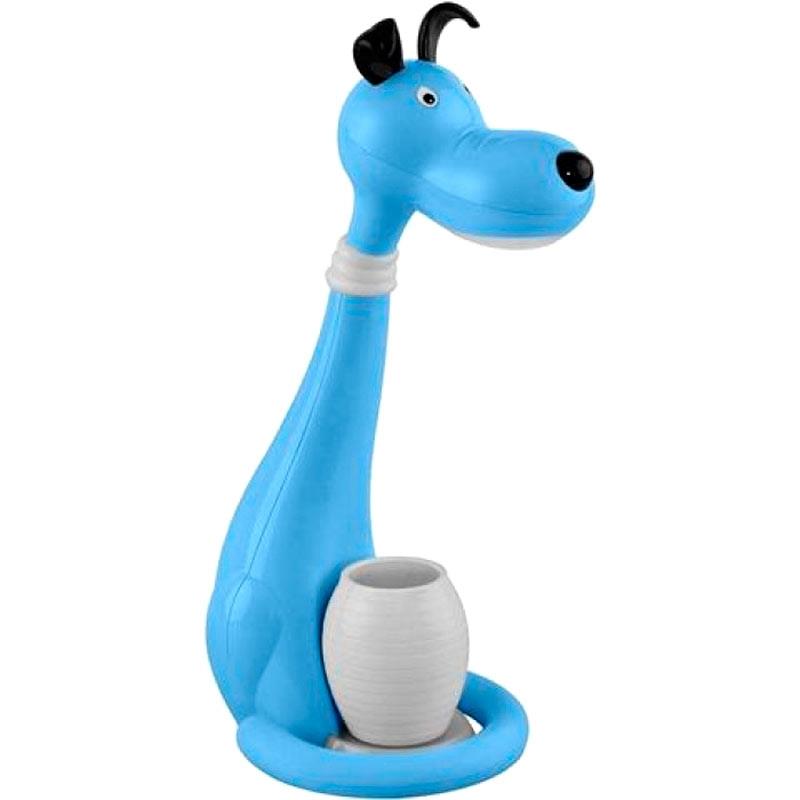 лампа настольная детская horoz собака синяя плафон-овальний (8х6см) подставка ножка (30см)  