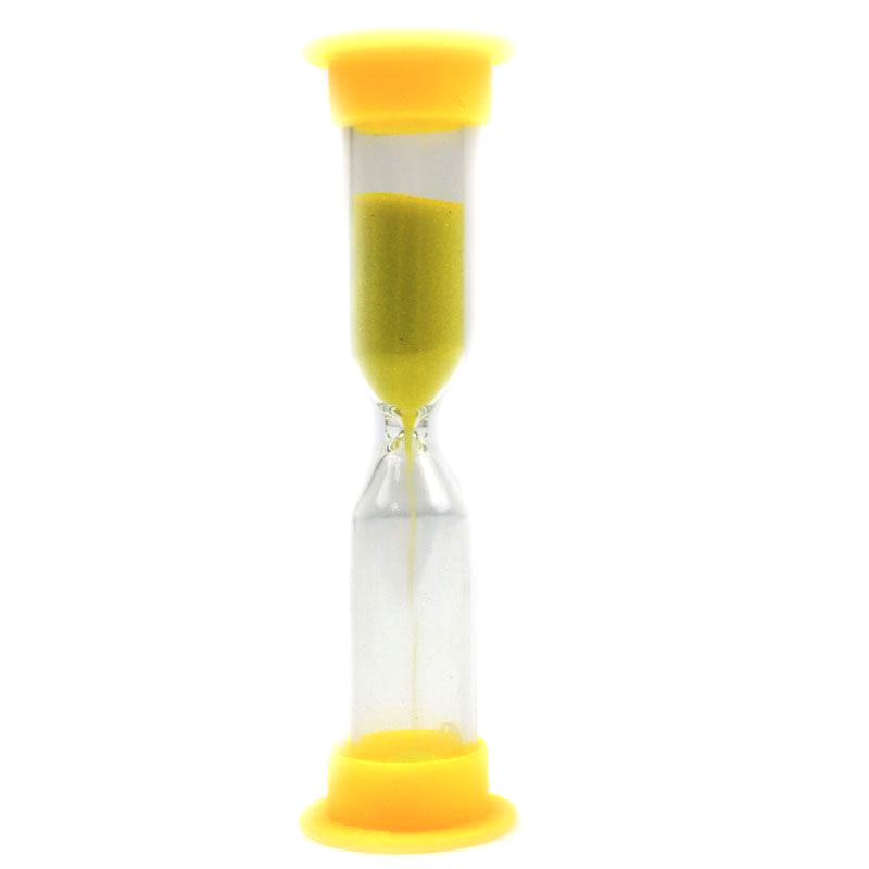 Часы песочные 3 минуты 8,5см пластик желтые