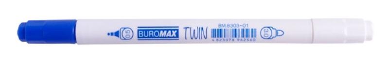 Ручка пишет - стирает капилярная Buromax Twin (0,5мм) стержень синий