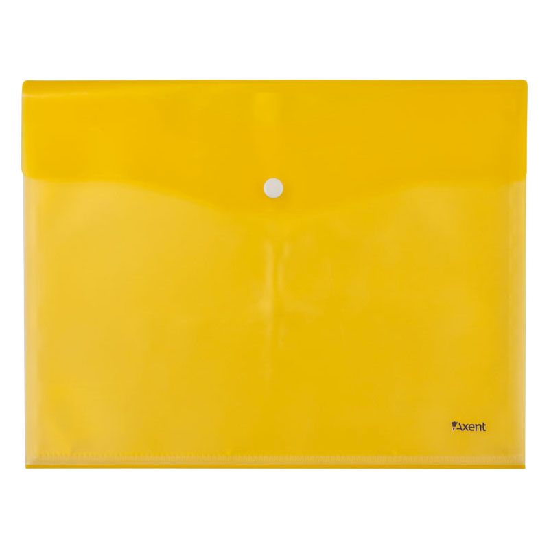 папка на кнопке а4 непрозрачный пластик axent желтая + 5 файлов  