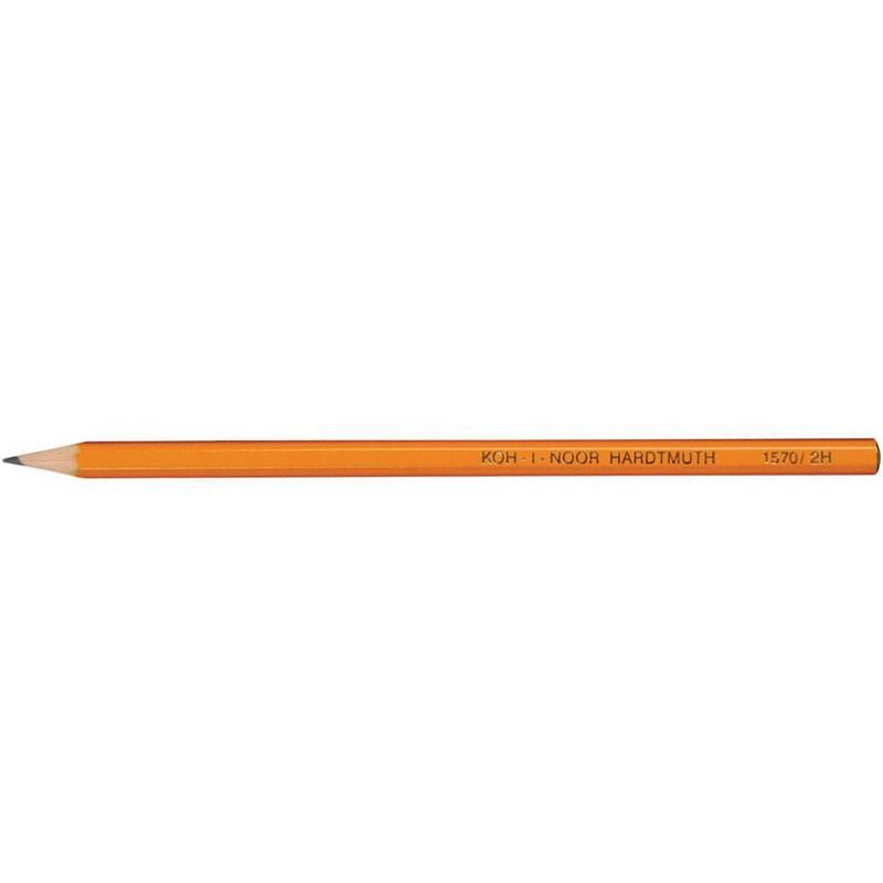 карандаш чернографитный koh-i-noor 2h шестигранный без ластика оранжевый  
