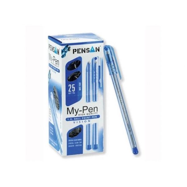 ручка шариковая pensan my-pen vision (1мм) стержень синий  
