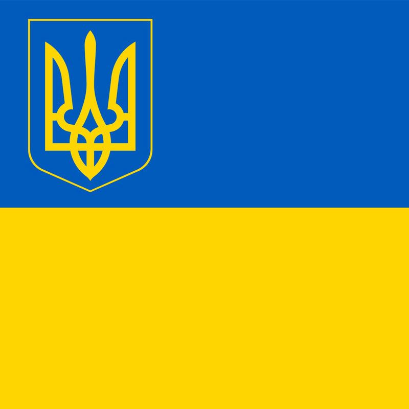 Флаг Украины флажная ткань 80х120см золотое тиснение