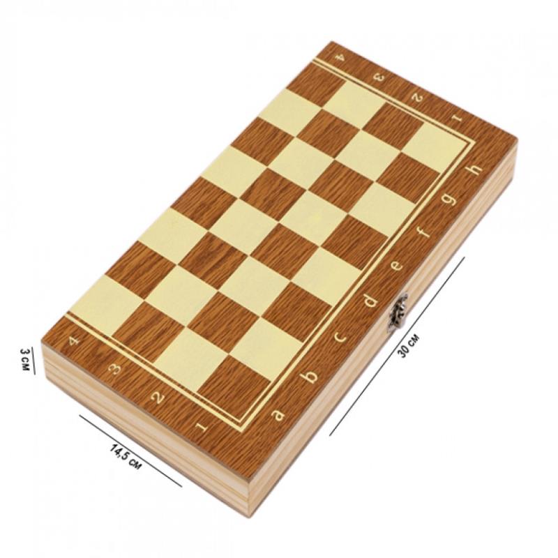 настольная игра шахматы и нарды деревянные 6 + (30х15х5см) 