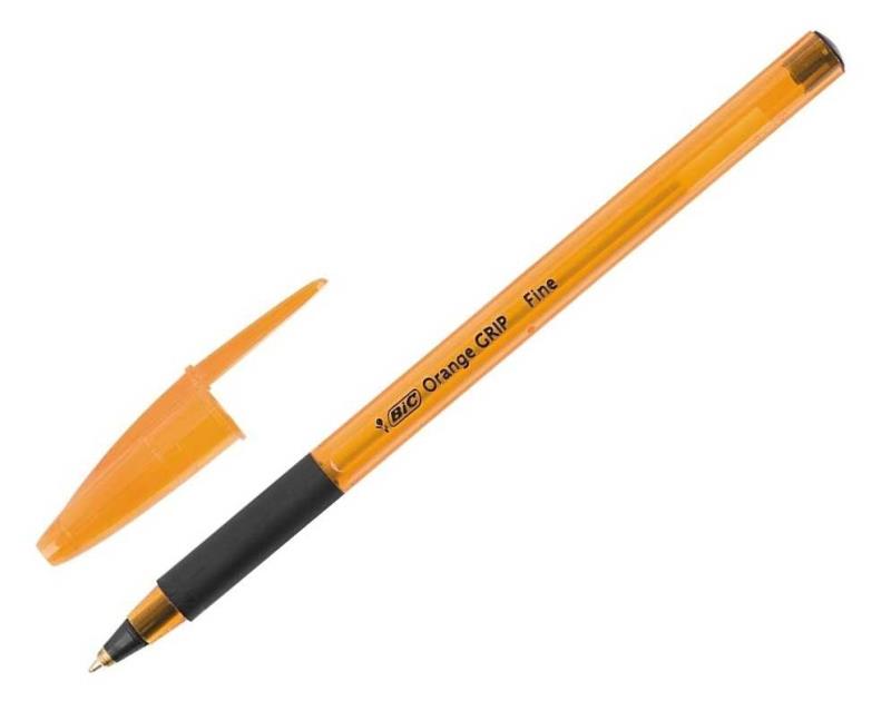 ручка шариковая bic orange grip (0,30мм) стержень черный  