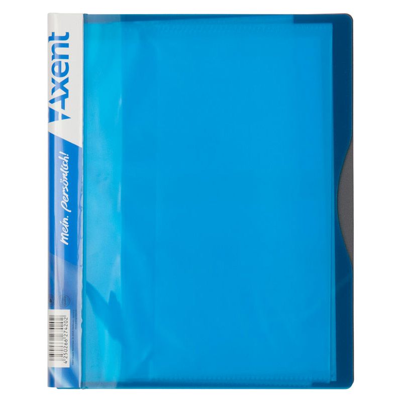 Папка на 20 файлов А5 Axent пластик голубая