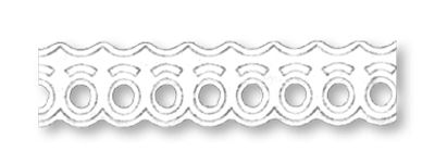 лента декоративная самоклеющаяся волна бумага 1,4см 2м белый 