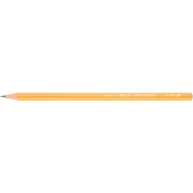 карандаш чернографитный koh-i-noor 3b шестигранный без ластика оранжевый  