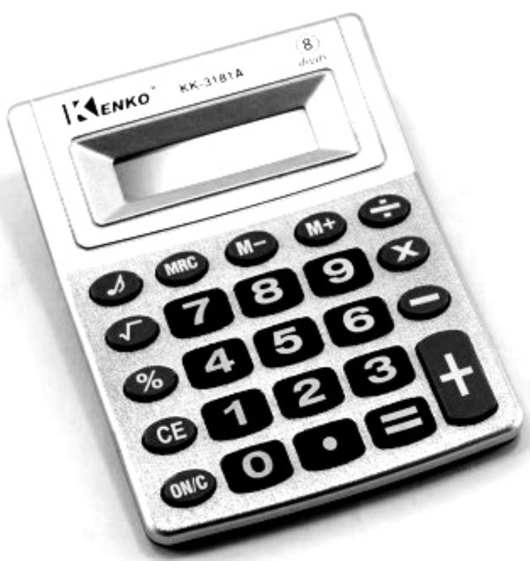 Калькулятор настольный Kenko 3181 12 разрядов фиксированный угловой серый