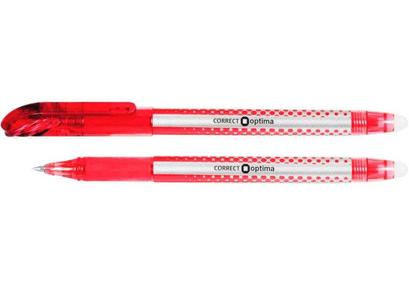 Ручка пишет - стирает гелевая Optima Correct (0,5мм) стержень красный