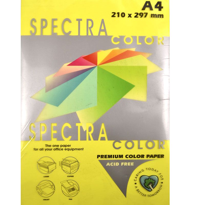 Бумага высокой плотности А4 Spесtra Color 250 листов лимонная 160г/м2