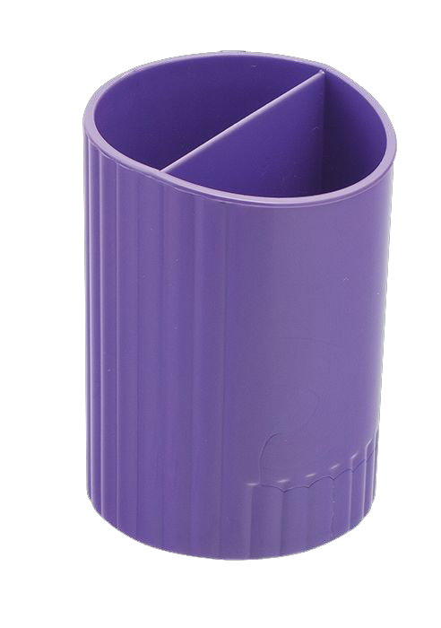 Стакан для ручек пластик 2 отделения круглый Zibi фиолетовый