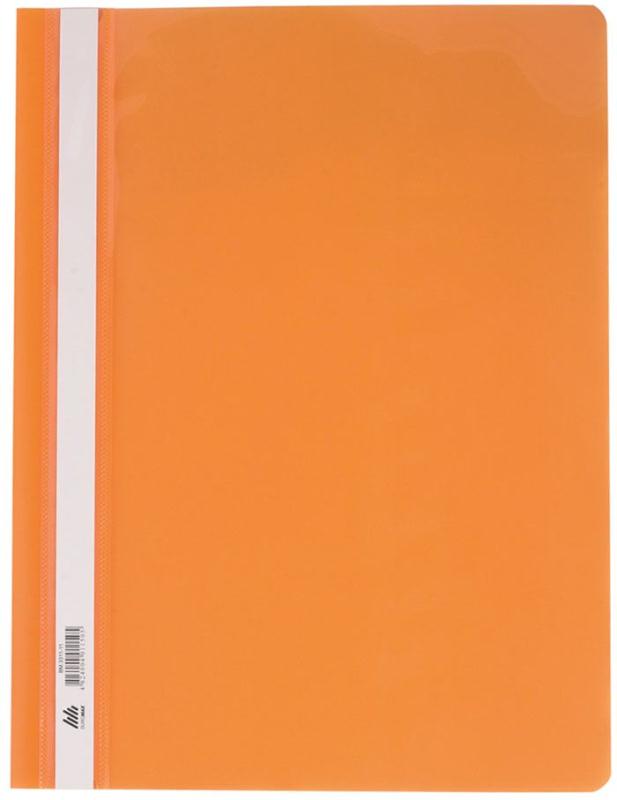 скоросшиватель а4 buromax пластик прозрачный верх оранжевый  