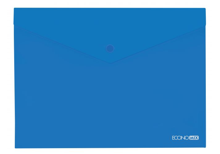 Папка на кнопке А4 непрозрачный пластик Economix синяя