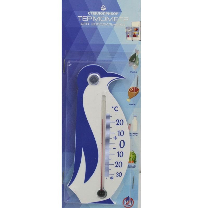 Термометр для холодильника пластик Пингвин разноцветный