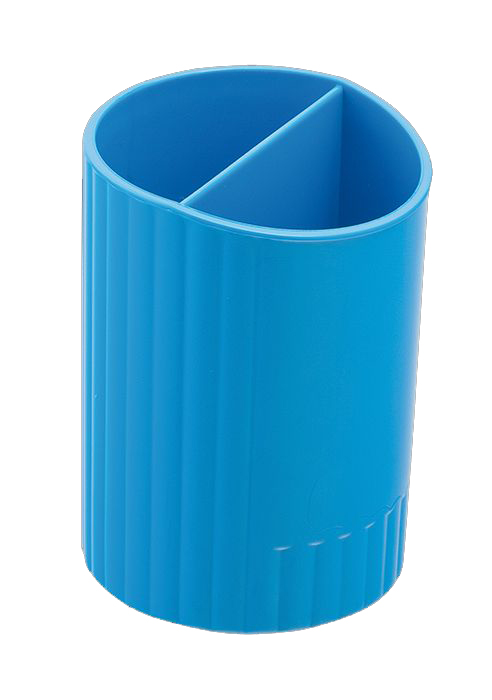 Стакан для ручек пластик 2 отделения круглый Zibi голубой