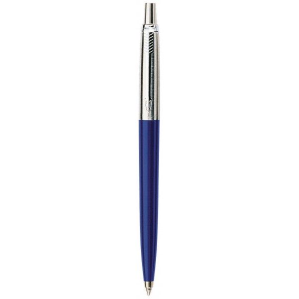 Ручка шариковая Parker Jotter стержень синий автомат корпус пластик синяя хром