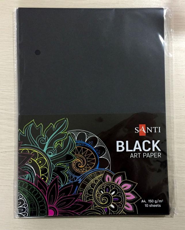 бумага для рисования а4 черная 10 листов 150г/м2 