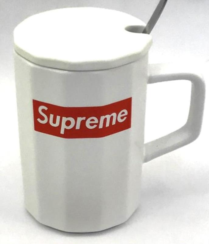 чашка керамическая supreme в ассортименте 400мл +ложка+крышка (8116-2) 