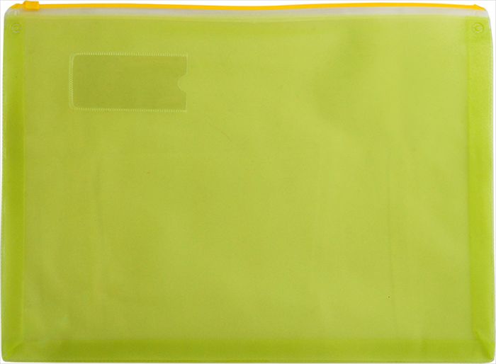 папка на молнии а4 buromax job полипропилен желтая с расширенным дном  