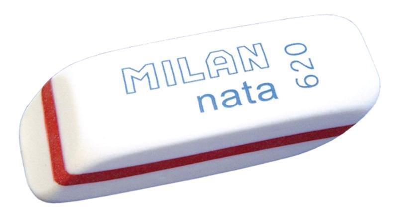 Ластик Milan Nata 620 прямоугольный 52х20мм белая с полосой