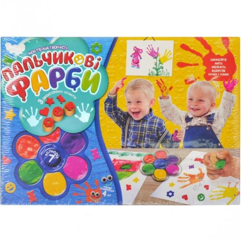 краски для рисования пальцами danko toys рк-01-02 7 цв.  