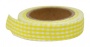 лента декоративная самоклеющаяся клетка текстиль 1,5см 3м желтый 