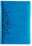 Ежедневник недатированный А5 Библьос рамка №1 синий кожзам твердый 184 л. линия тиснение + золотой торец