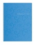 Тетрадь А4 спираль боковая пластиковая обложка 80 л. Barocco голубой клетка