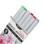 Набор маркеров для бумаги SANTI sketch Floristics 6шт. кисточка/клинообразный 2-сторонних