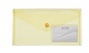 Папка-евроконверт на кнопке 240х130 Buromax непрозрачный пластик желтая с окошком для визитки