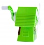 Точилка механическая детская 1 отверстие с контейнером Zibi Млин пластик зеленая